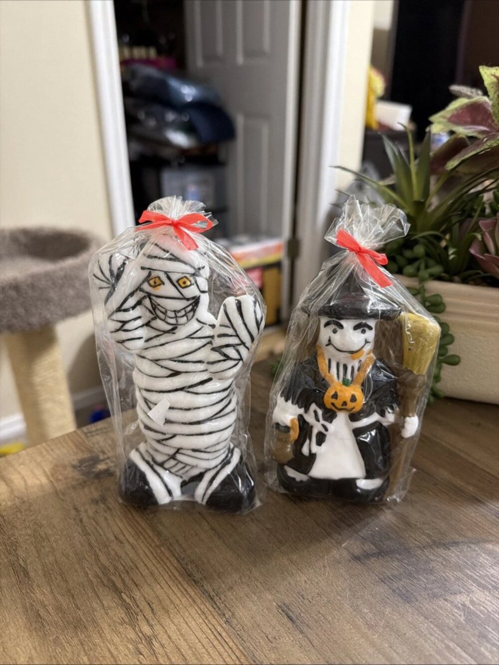 Vintage Kmart Halloween Candles - Mummy & Witch - Original Packaging
